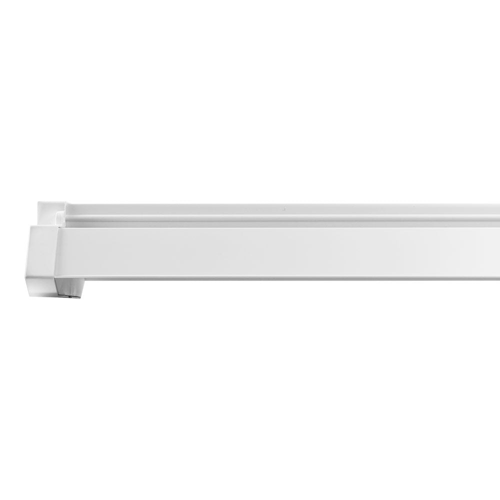 Shop Light: A white rectangular LED lamp providing 4300 lumens of 5000K white light. Ideal for garages, workshops, and warehouses. Linkable up to 10 units for a maximum run of 40 feet. Aluminum construction with a 5-year warranty.
