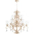Spanish Chandelier with curved arms and clear crystal accents, blending traditional elegance with updated appeal. Add a touch of class to your space.
