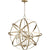 A modern sphere chandelier with strategically placed metal rings and candelabra lights. Brighten up any atmosphere with this Quorum International Sphere Chandelier.