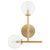 Sputnik Wall Sconce with clear glass domes and aged brass frames, adding mid-century modern appeal. Enhance your space with this brilliant design from Quorum International.