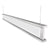 A suspended linear LED lighting fixture with a white rectangular design. Offers low glare and wide beam angle. Provides 4000 lumens of CCT tunable white light. Can be installed individually or combined for continuous illumination. Perfect for commercial and residential spaces.