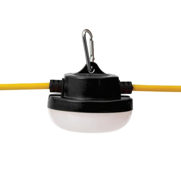 Temp String Light by EPCO: 50'L LED light with 5000 lumens, 5000K white light. Ideal for construction sites, parking lots, bars, and events. ETL listed, UL Standard 153 compliant.