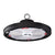 A black round light fixture with a ring, ideal for replacing or retrofitting HID high bay lights. Offers high performance and long life with 16500 to 33000 lumens of CCT selectable white light. Simple to install, mimics legacy HID downlight style high bay fixtures. From Keystone Technologies, this LED warehouse high bay lighting fixture is dimmable, cULus Listed, IP65 Rated, and DLC Premium Listed. Power and color selectable, with a 5-year warranty. 14.76"D x 7.72"H. Rated Hours: 50,000.