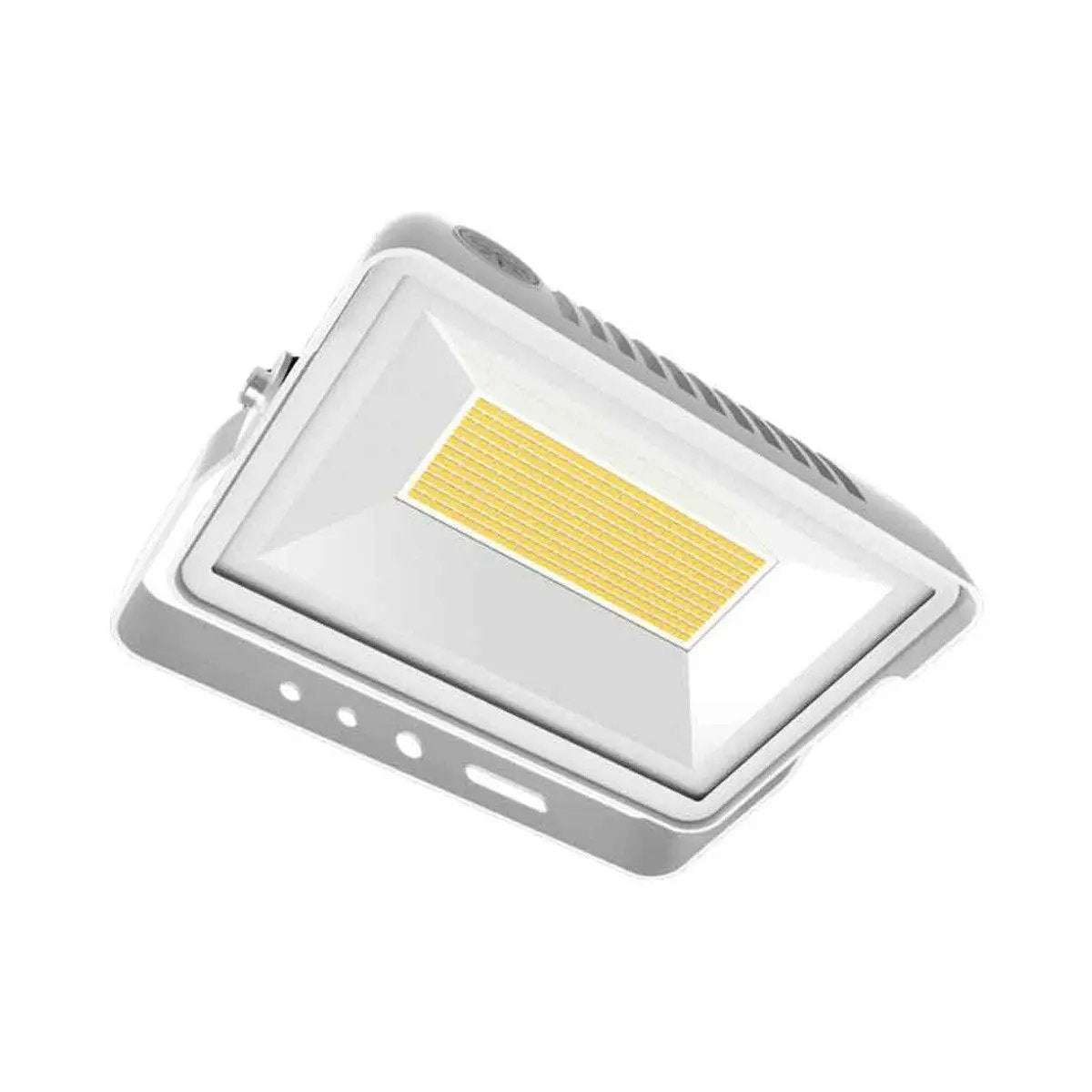 Waterproof Outdoor Flood Light with color adjustable white light, universal mounting options, and built-in photocell for energy savings.