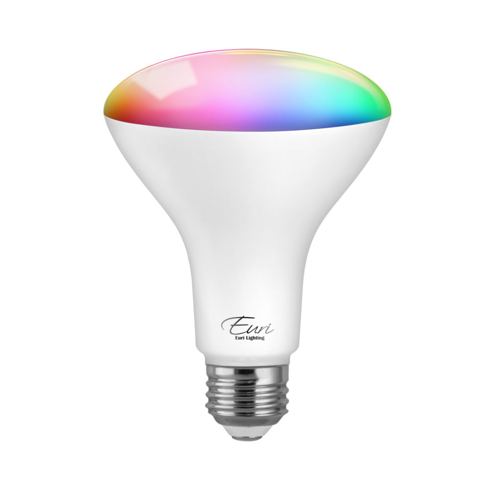 BR30 LED Smart Bulb, 10 Watt, 650 Lumens, 2700K thru 5000K + RGB, 90+ CRI, Dimmable, Wi-Fi Enabled, Medium E26 Base, Energy Star Rated, 120V-by-Euri Lighting