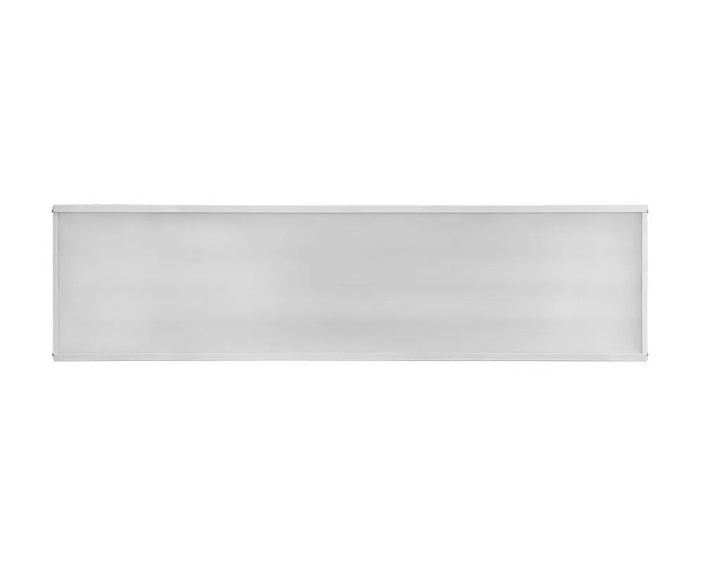 Horizontal view of CoreBay Series 4-foot LED linear high bay showing optical lens designed for aisle and warehouse illumination
