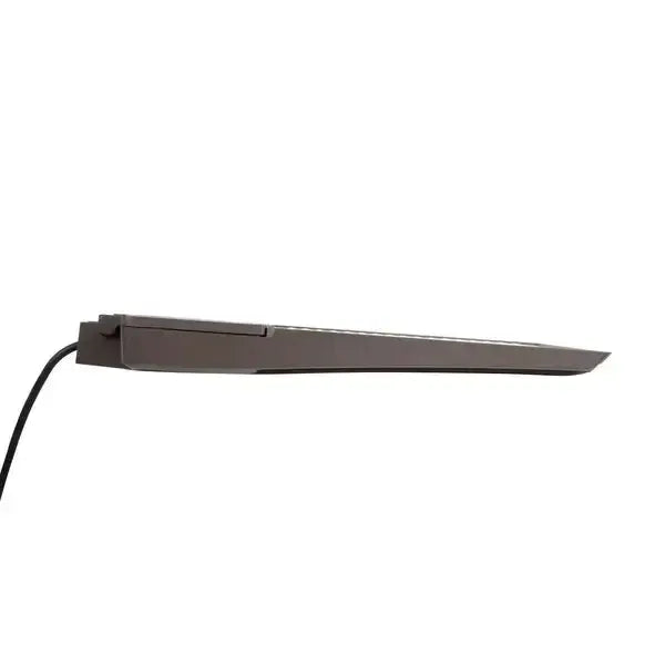 GridMax Series LED area light side profile showing slim fixture housing and integrated power cord exit