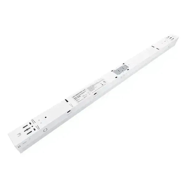 LineVolt Series LED strip light back view showing mounting locations and electrical knockout access for commercial installation
