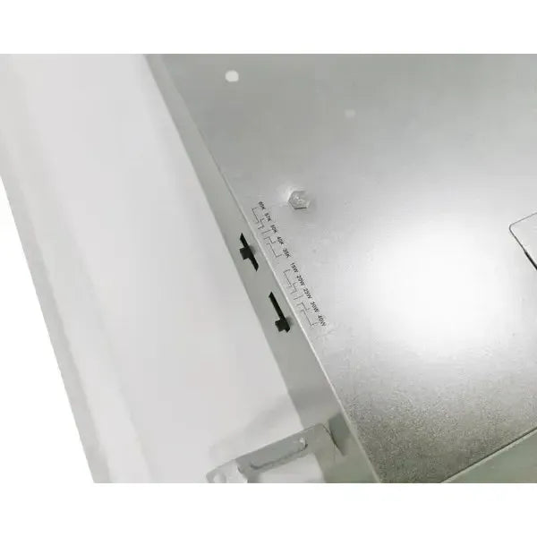 PrismLay Series LED troffer light driver compartment showing selectable wattage and CCT dip switch configuration