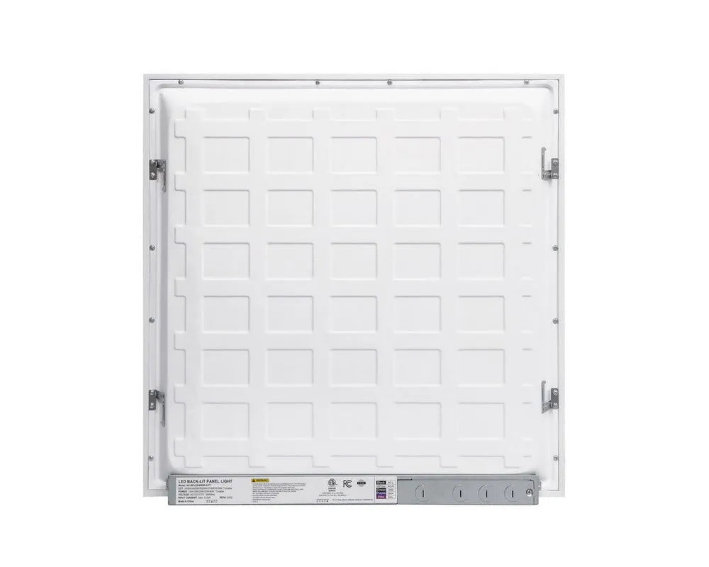 SkyLine Series 2x2 LED flat panel back view displaying driver housing and electrical connection box