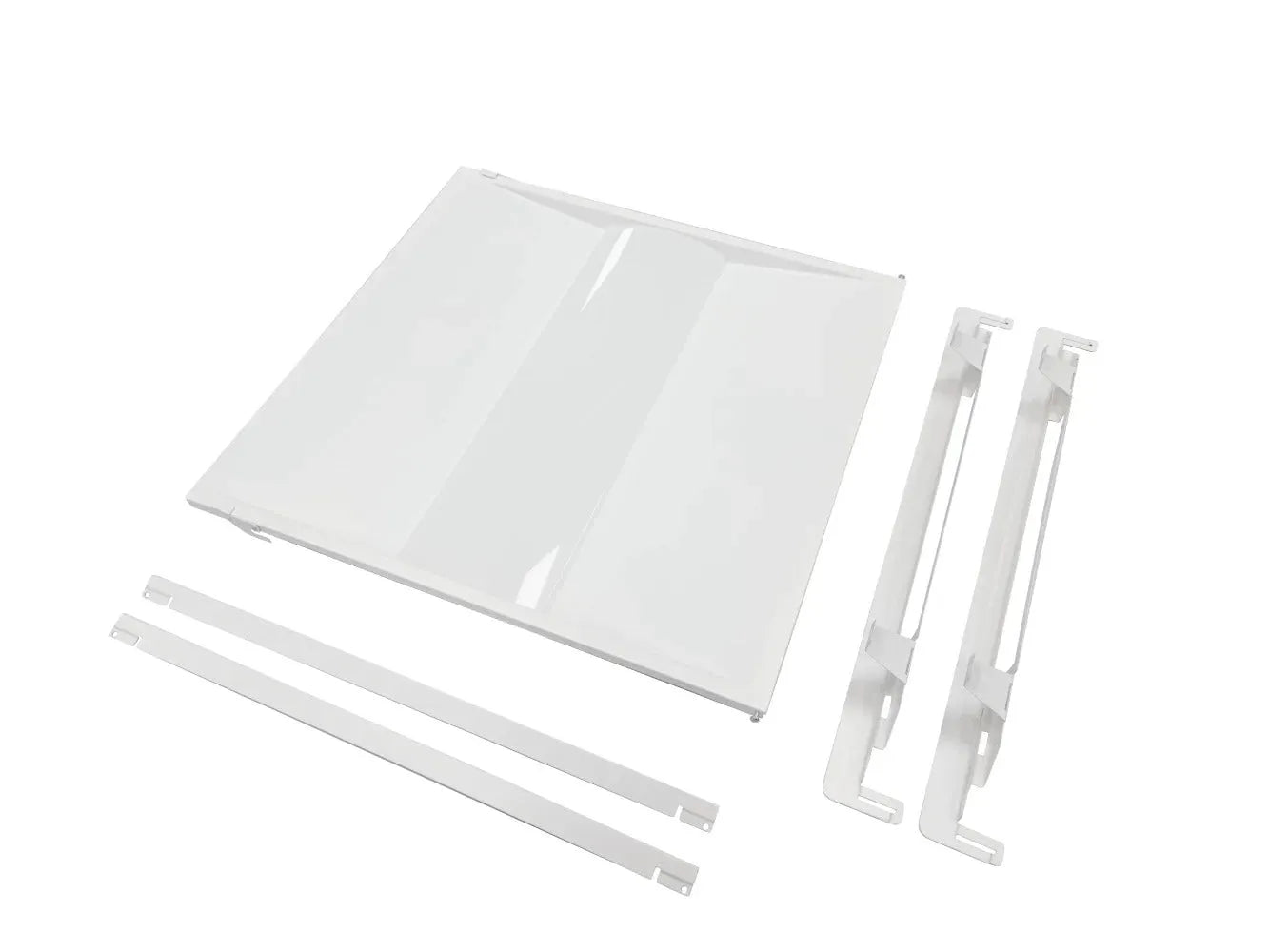 SnapFit Series 2x2 LED troffer retrofit kit with mounting hardware showing retrofit assembly designed for recessed commercial ceiling fixture upgrades