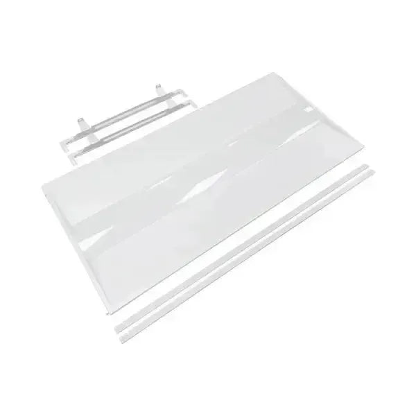 SnapFit Series 2x4 LED troffer retrofit kit with mounting hardware installed showing retrofit frame and integrated LED panel assembly for fluorescent troffer conversion