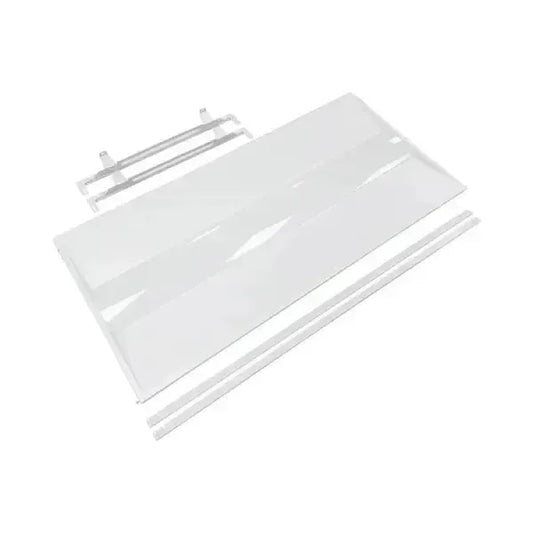 SnapFit Series 2x4 LED troffer retrofit kit with mounting hardware installed showing retrofit frame and integrated LED panel assembly for fluorescent troffer conversion