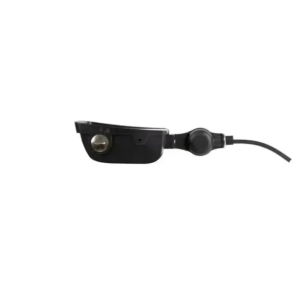 TitanBeam Series LED flood light alternate side view showing sealed selectable CCT and wattage switch compartment with knuckle mount and power cord