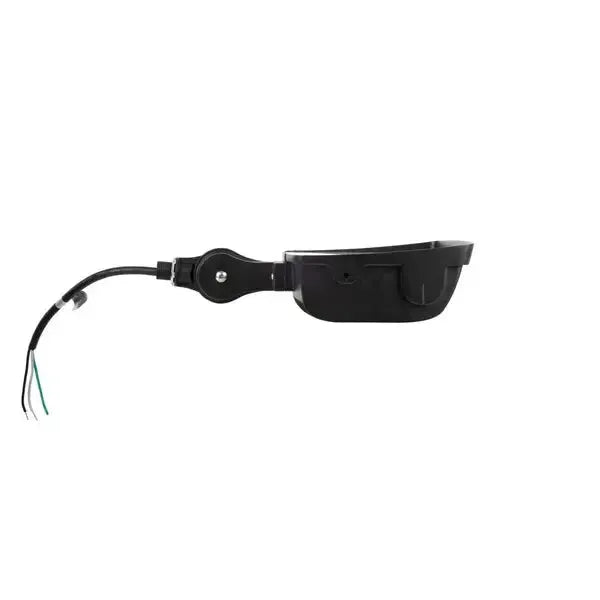 TitanBeam Series LED flood light side profile showing adjustable knuckle mount and commercial grade power cord entry