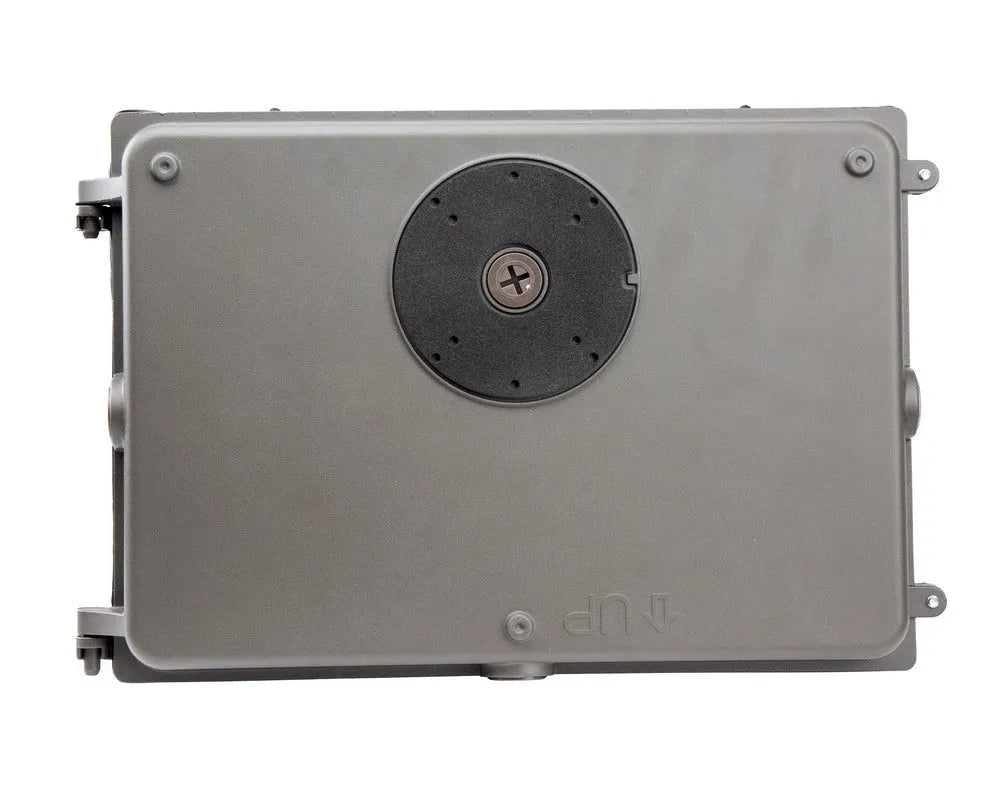 WallGuard Series LED traditional wall pack back view showing mounting plate wiring access and driver compartment